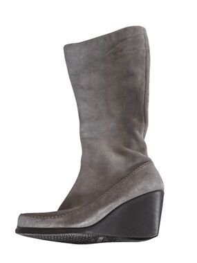 Aerosoles Gather Round Wedge Boots|Grey Suede